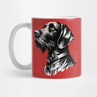 Stunning and Cool German Wirehaired Pointer Monochrome and Gold Portrait for Father's Day Mug